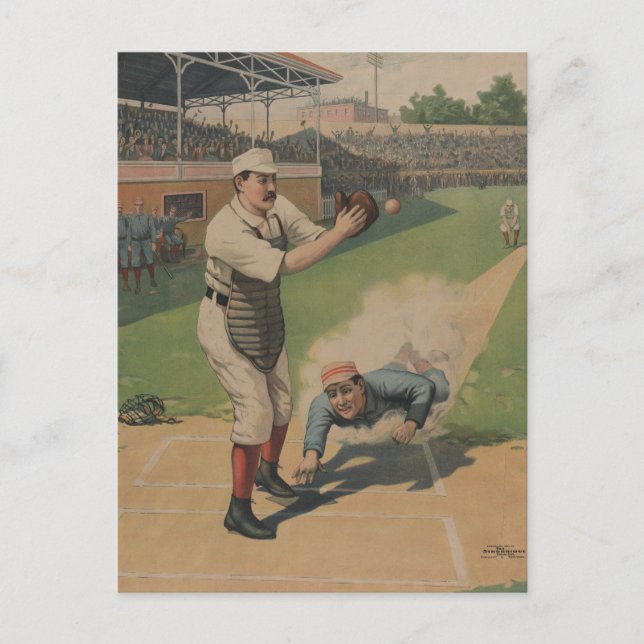 Cartão postal Vintage Baseball Poster (Frente)