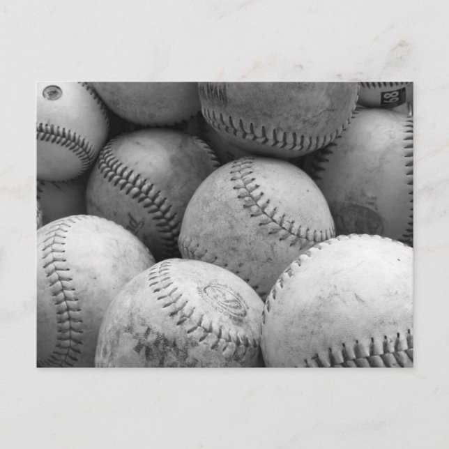 Cartão Postal Vintage Baseballs em preto e branco (Frente)