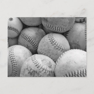 Cartão Postal Vintage Baseballs em preto-e-branco