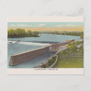 Cartão postal vintage Batesville Arkansas Lock and