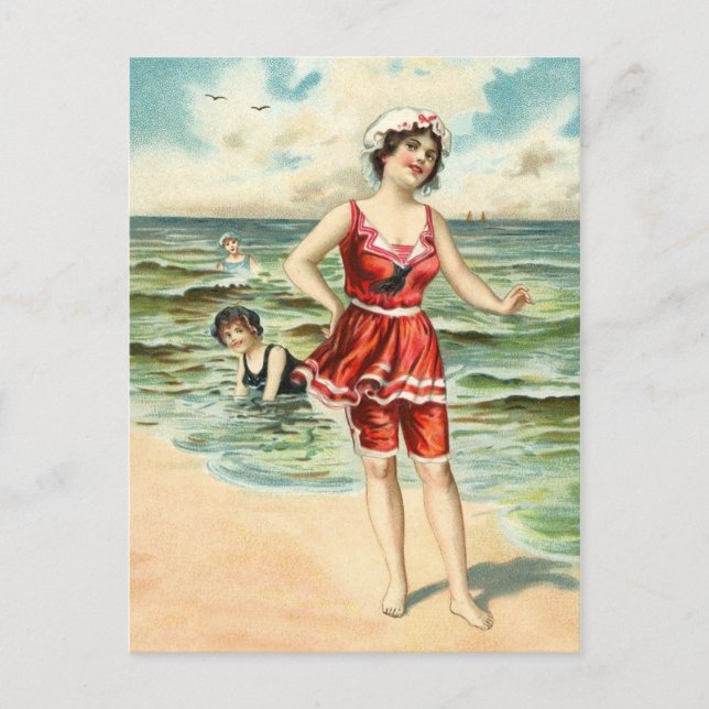 Cartão Postal Vintage Bathing Beauties (Frente)