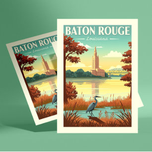 Cartão Postal Vintage Baton Rouge Louisiana