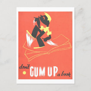 Cartão Postal Vintage "Be Kind to Books" Biblioteca do Clube Pos