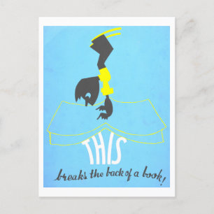 Cartão Postal Vintage "Be Kind to Books" Biblioteca do Clube Pos