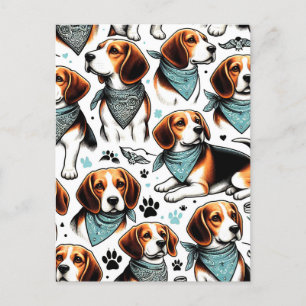 Cartão Postal Vintage Beagle