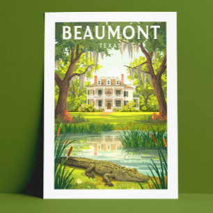 Cartão Postal Vintage Beaumont Texas