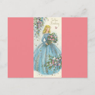 Cartão Postal Vintage Beauty Birthday