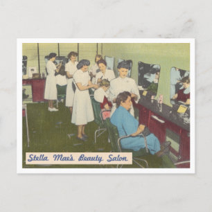 Cartão Postal Vintage Beauty Salon 1940