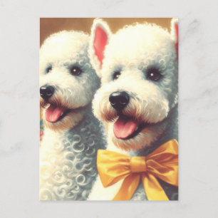 Cartão Postal Vintage Bedlington Terrier Painting
