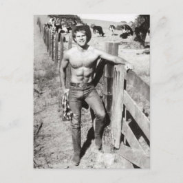 Cartão Postal Vintage Beefcake Cowboy