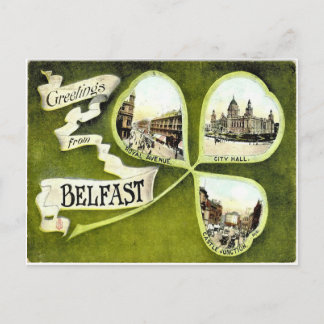 Cartão postal Vintage Belfast shamrock