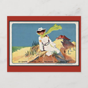 Cartão Postal Vintage belle epoque Knokke Zoute Golf