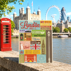 Cartão Postal Vintage Bem-vindo a Londres