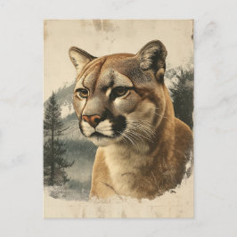 Cartão Postal Vintage Berglöwe In Winterlandschaft