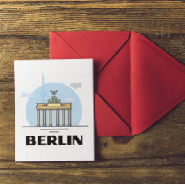 Cartão Postal Vintage Berlin Skyline Art