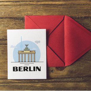 Cartão Postal Vintage Berlin Skyline Art