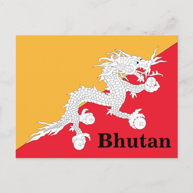 Cartão Postal Vintage Bhutan Viagem Turismo (Frente)