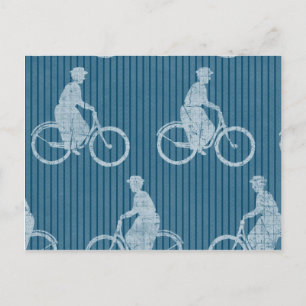 Cartão Postal Vintage Bicycle Blue