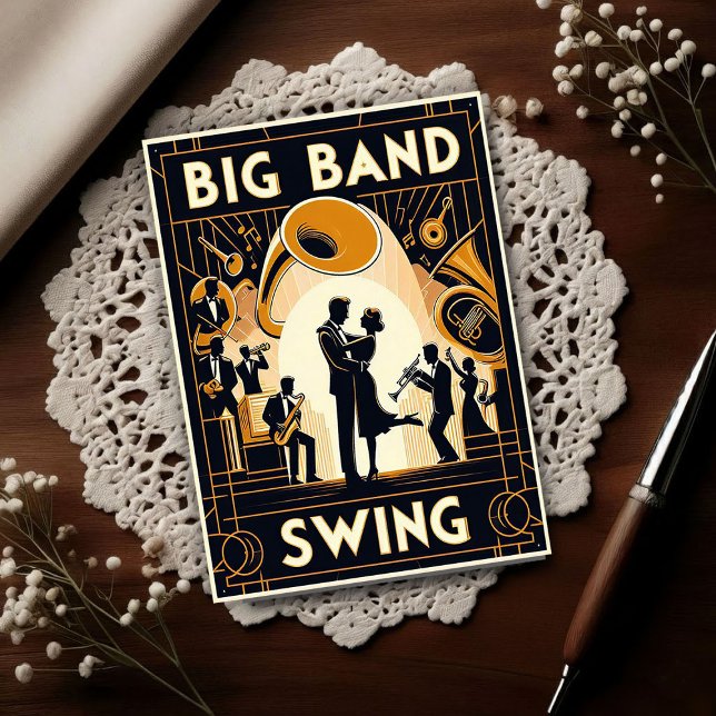 Cartão Postal Vintage Big Band Swing Dance  (Criador carregado)