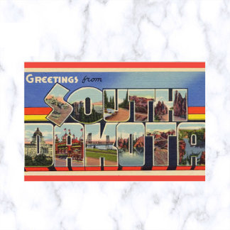 Cartão Postal Vintage Big - Letra Dakota do Sul