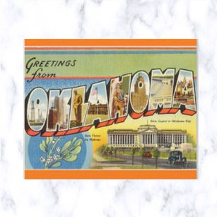 Cartão Postal Vintage Big Letter Oklahoma
