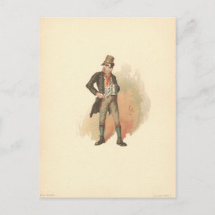Cartão Postal Vintage Bill Sikes Oliver Twist