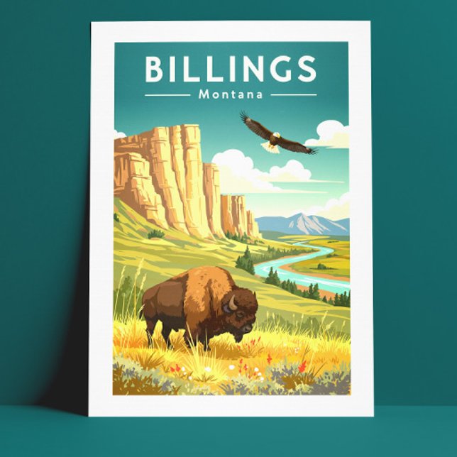 Cartão Postal Vintage Billings Montana (Criador carregado)