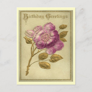 Cartão Postal Vintage Birthday