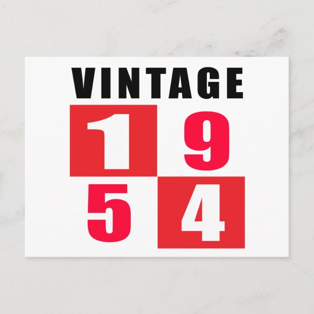 Cartão Postal Vintage Birthday 1954 (Frente)