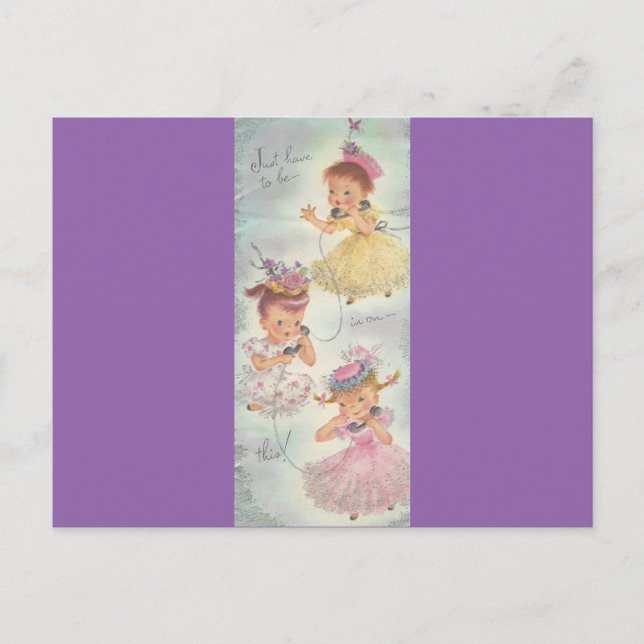 Cartão Postal Vintage Birthday Gossip Girls (Frente)