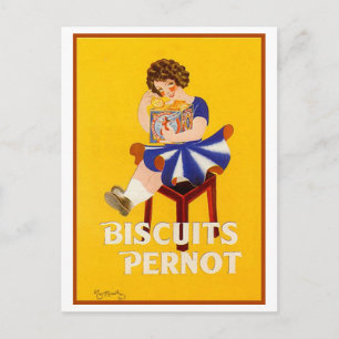 Cartão Postal Vintage Biscuits Pernot Ad