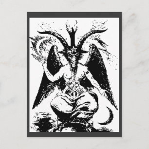 Cartão Postal Vintage Black Baphomet