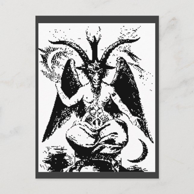 Cartão Postal Vintage Black Baphomet (Frente)