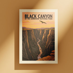 Cartão Postal Vintage Black Canyon do Parque Nacional de Gunniso