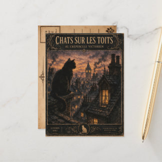 Cartão Postal Vintage Black Cat London Postcard