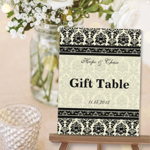 Cartão Postal Vintage Black Damask Borders