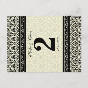 Cartão Postal Vintage Black Damask Borders