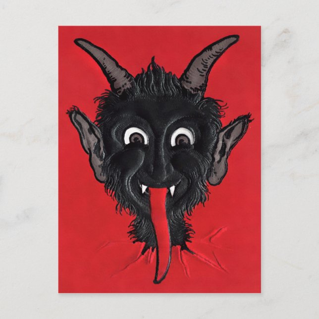 Cartão Postal Vintage Black Devil Face (Frente)