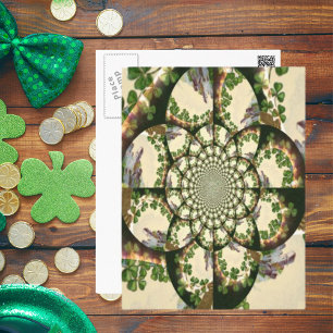 Cartão Postal Vintage Blarney Castle e Shamrocks Kaleidoscope