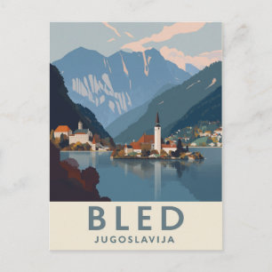 Cartão Postal Vintage Bled Jugoslávia Viagem