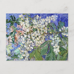 Cartão Postal Vintage Blossoming Chestnut Branches por Van Gogh