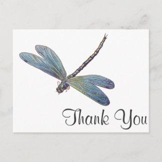 Cartão Postal Vintage Blue Dragonfly