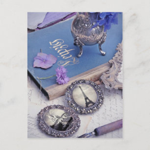 Cartão Postal Vintage Blue Paris Photo