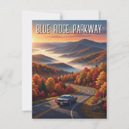 Cartão Postal Vintage Blue Ridge Parkway Souvenir