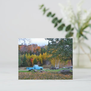 Cartão Postal Vintage Blue Truck
