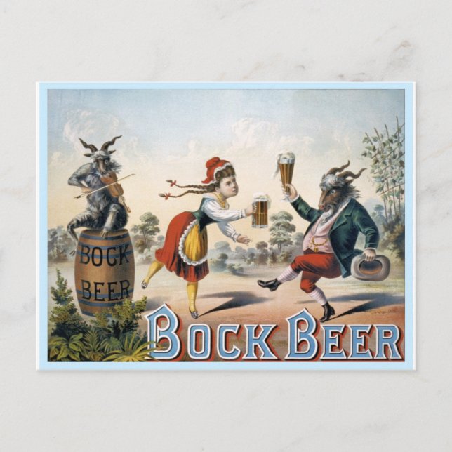Cartão Postal Vintage Bock Beer (Frente)