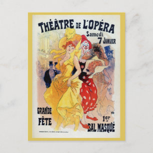 Cartão Postal Vintage - Bola Belle époque - mascarada