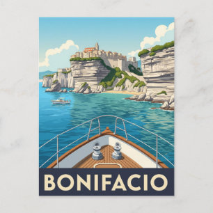 Cartão Postal Vintage Bonifacio Córsega França Viagem
