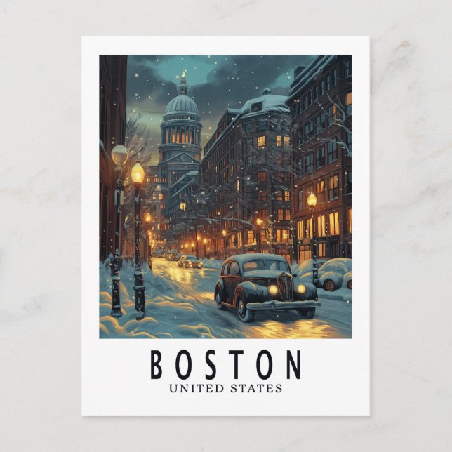 Cartão Postal Vintage Boston (Frente)