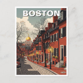 Cartão Postal Vintage Boston Beacon Hill Viagem